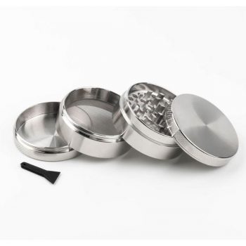 GRINDER alluminio con setaccio 4 parti- argento