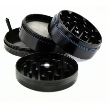 GRINDER alluminio con setaccio 4 parti- Nero 50 mm