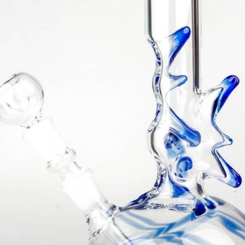 BONG PINNA BLU- in vetro soffiato h. 40 cm - immagine 3