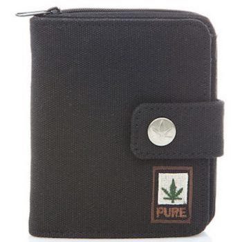 PORTAFOGLIO CON ZIP in Canapa Nero Santaplanta Grow Shop