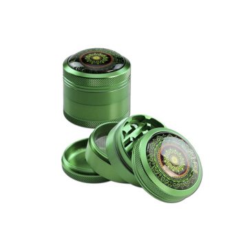 GRINDER Black Leaf con setaccio 4 parti 50mm - Mandala Verde