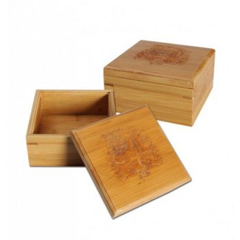 SCATOLA IN BAMBOO 12X12X6,50 - BLACK LEAF