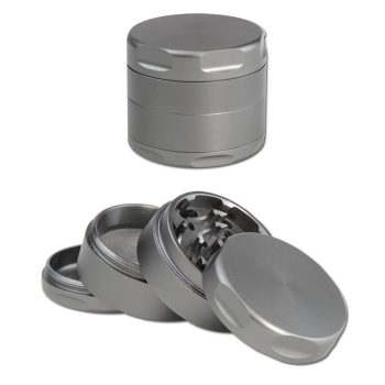 GRINDER alluminio 56 mm con setaccio 4 parti- satinato grigio