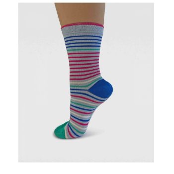 Calzino Donna Stripe Celeste