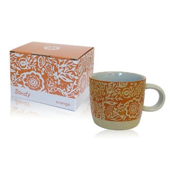 Tazza Dipinta A Mano Arancione Sandy