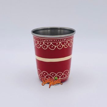 Bicchiere Dipinto A Mano Rosso E Bianco