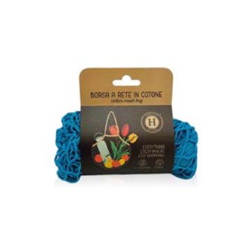 Borsa A Rete In Cotone Azzurra