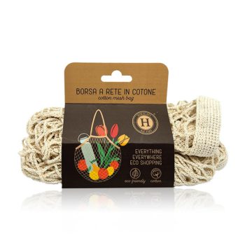 Borsa A Rete In Cotone Bianca