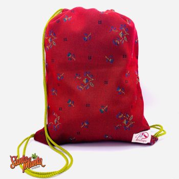 Zaino Rosso Fiori Blu